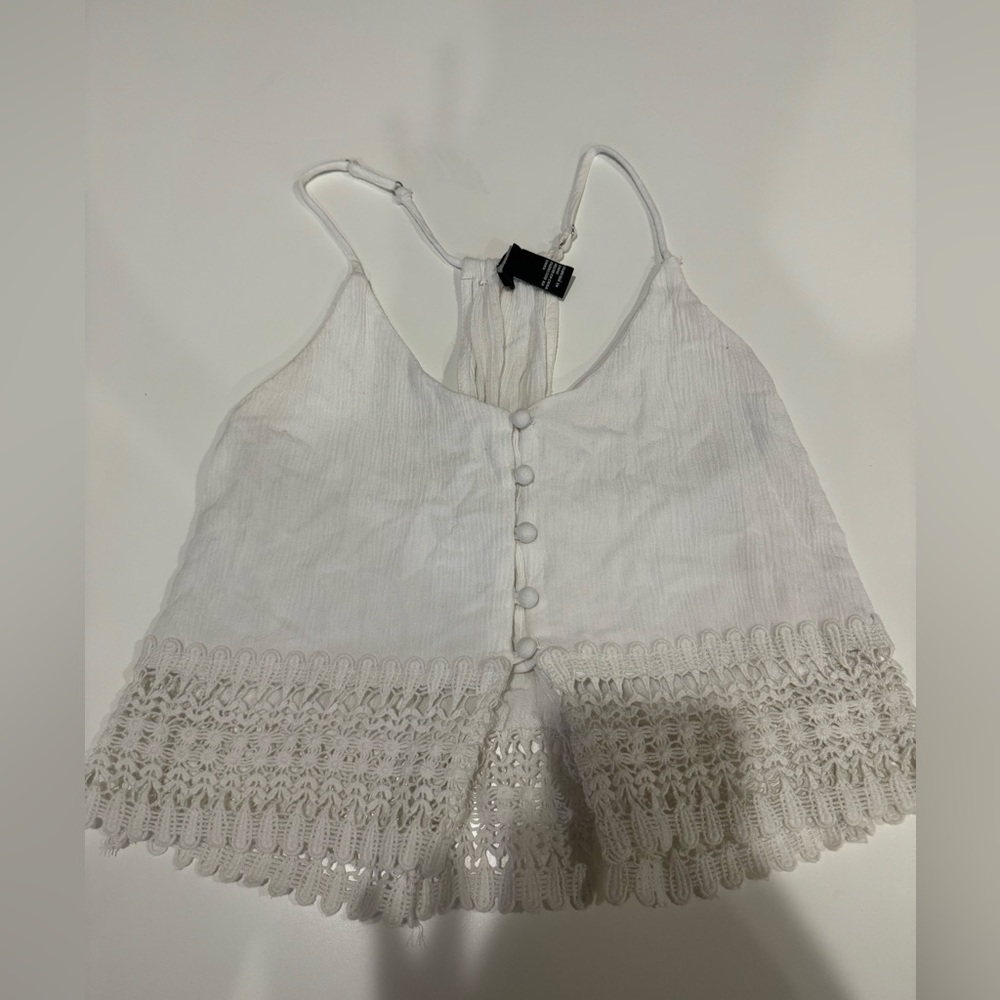 White flowy crop top